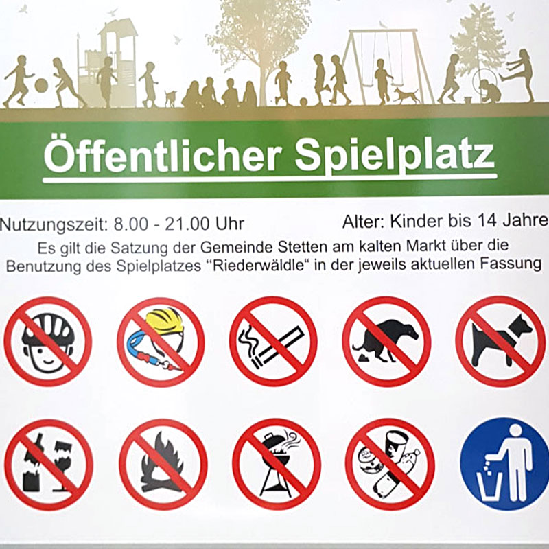 Schild Spielplatz